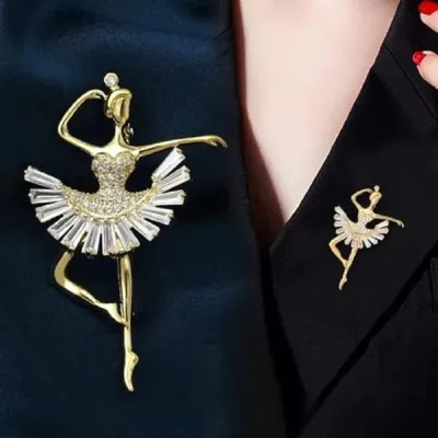 Elegant Ballet Girl Brooch/Hijab Safety Pin